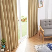 【ライトベージュ 幅100cm×丈150cm】すぐに使える1級遮光カーテン 2枚組 タッセル付き