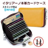 【マスタード】イタリアーノ本革カードケース（スキミング防止機能付き）