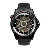 自動巻き腕時計 回転ベゼル ブラック文字盤 ミリタリー ATW024-BLK メンズ腕時計
