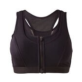 【ブラック（サイズS）】フロントファスナー スポーツブラ