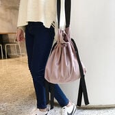 【ピンク】リボン巾着ベロアトート