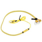 【イエロー】コードが絡まないジッパーイヤホン