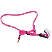 【マゼンタ】コードが絡まないジッパーイヤホン