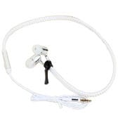 【ホワイト】コードが絡まないジッパーイヤホン