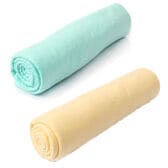 【2枚／Lサイズ（66×43cm）/グリーン＋イエロー】 超吸水&速乾！セームタオル