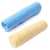 【2枚／Lサイズ（66×43cm）/ブルー＋イエロー】 超吸水&速乾！セームタオル