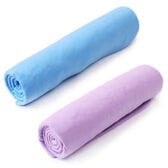 【2枚／Lサイズ（66×43cm）/ブルー＋パープル】 超吸水&速乾！セームタオル