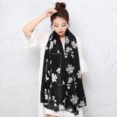 【ブラック】冷房対策にもなる春、夏、秋用 大判ストール