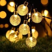 【暖色カラー/20球(5m)×2本】自動点灯ソーラーイルミネーションLEDライト