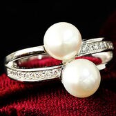 【15号】ツインパールエレガントリング【淡水パール】RP