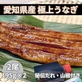 【2尾/390g(195g×2セット)】愛知県産 極上うなぎ蒲焼き（秘伝たれ・山椒付き）
