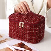 【ワインレッド】コスメ収納ポーチ