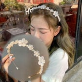 ホワイトフラワーカチューシャ