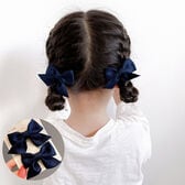 【ネイビー】ヘアピン2個セット リボン
