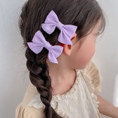 【パープル】ヘアピン2個セット リボン