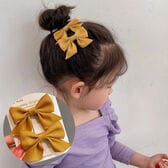 【イエロー】ヘアピン2個セット リボン