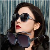 【ブルー】UV400ビッグフレームサングラス