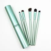 【グリーン】ケース付きメイクブラシ5本セット