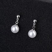 【シルバー】一粒パールピアス