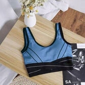 【ブルー】バイカラーショート丈タンクトップ （バット付）