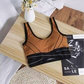 【キャメル】バイカラーショート丈タンクトップ （バット付）