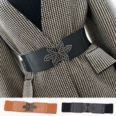 【ブラック】幅広ゴムベルト（リーフ）