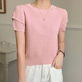 【ピンク】Uネックサマーニット