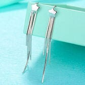 【シルバー】流れ星フックピアス