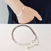 【シルバー】スネークチェーンブレスレット