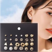 【ゴールド】使いまわし抜群スタッドピアス12点セット