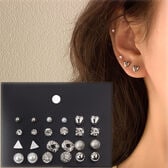 【シルバー】使いまわし抜群スタッドピアス12点セット