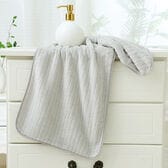 【ライトグレー】ループ付きフェイスタオル