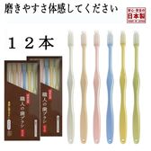 【12本】職人の歯ブラシ 先細 コンパクトヘッド 歯の隅々まで磨ける 日本製 6本組x2箱