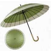 【もえぎ×アイボリー】強風・大雨に強い24本骨 和傘