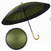 【緑×黒】強風・大雨に強い24本骨 和傘