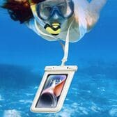 【ホワイト】プールやアウトドア、様々なシーンで使える防水性能抜群のスマホケース