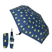 【ネイビーレモン】Danke 晴雨兼用折りたたみ傘 レディース 超撥水・吸水ケース付き