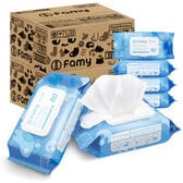 【1920枚 (80枚×24個)】Famy ペット用 ウェットティッシュ  ふた付き トイレに流せる