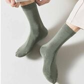 【グリーン】クルー丈シンプルソックス