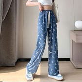 【A06】ウエストゴムストレートワイドパンツ