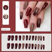 【24枚入】ネイルチップ   バーガンディ