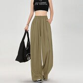 【ブラウン】 リラックスワイドパンツ