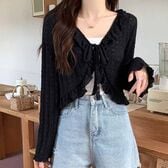 【ブラック】透かし編みサマーカーディガン