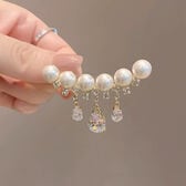 ブローチ パール×ラインストーン