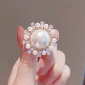 【ゴールド】フェイクパールブローチ