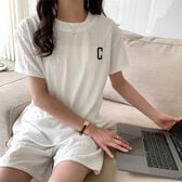 【ホワイト】薄手ルームウェア 上下2点セット