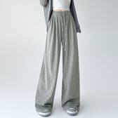 【ライトグレー】ゆったりワイドスウェットパンツ