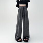 【グレー】ゆったりワイドスウェットパンツ