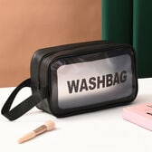 【ブラック/Mサイズ】たっぷり収納メイクポーチ スクエア