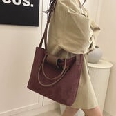 【ワインレッド】2WAY大きめスクエアバッグ